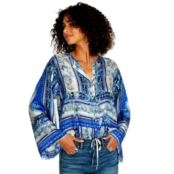Johnny Was - NEW! 100% Silk Revive Jacky Top in Multi SIZE M - Picture 1 of 5